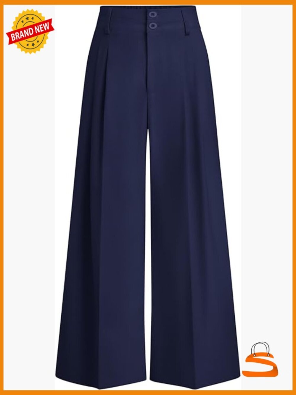 Wide Leg Palazzo Pants High Waist Pleated Trousers